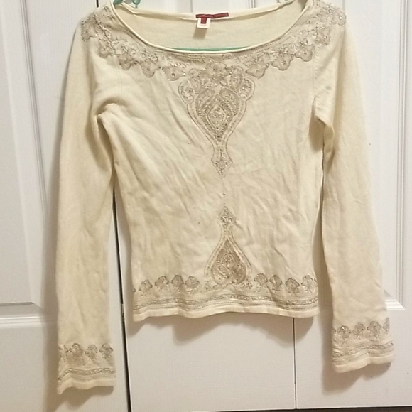 C7:womens cream long sleeve flared sweater . xs - Picture 1 of 2